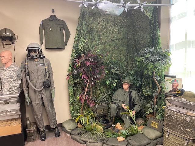 Collection of military uniforms